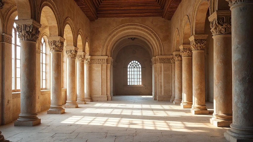 Визуализация древнего дворца и архитектурных элементов для запоминания информации